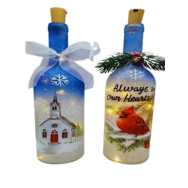 Ronis Glass Bottle With Lights Main Material 29cm Assorted