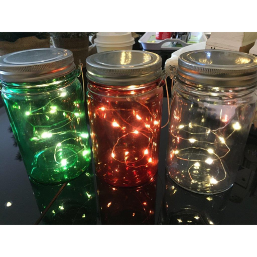 Ronis Glass Lantern Jar Led Wire Assorted