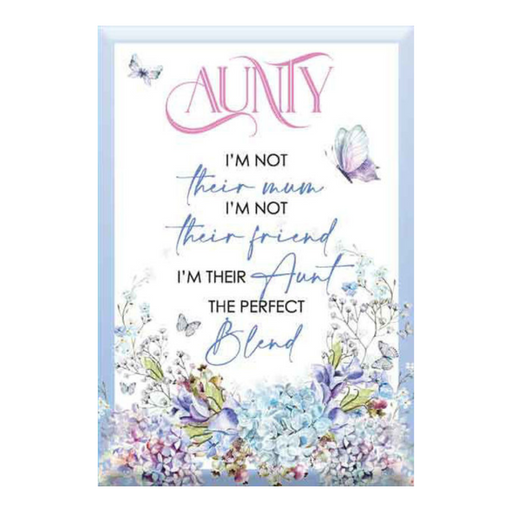 Glass Plaque Aunty 13x9cm sentimental keepsake gift for auntie