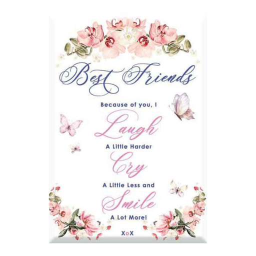 Glass Plaque Best Friends 13x9cm friendship keepsake glass décor plaque
