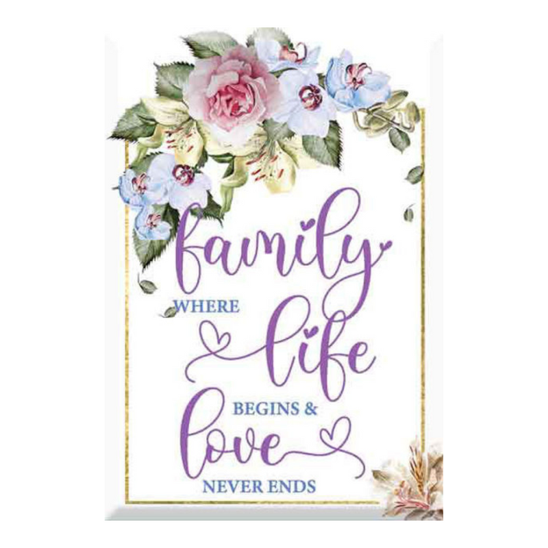 Glass Plaque Family 13x9cm sentimental keepsake glass décor plaque