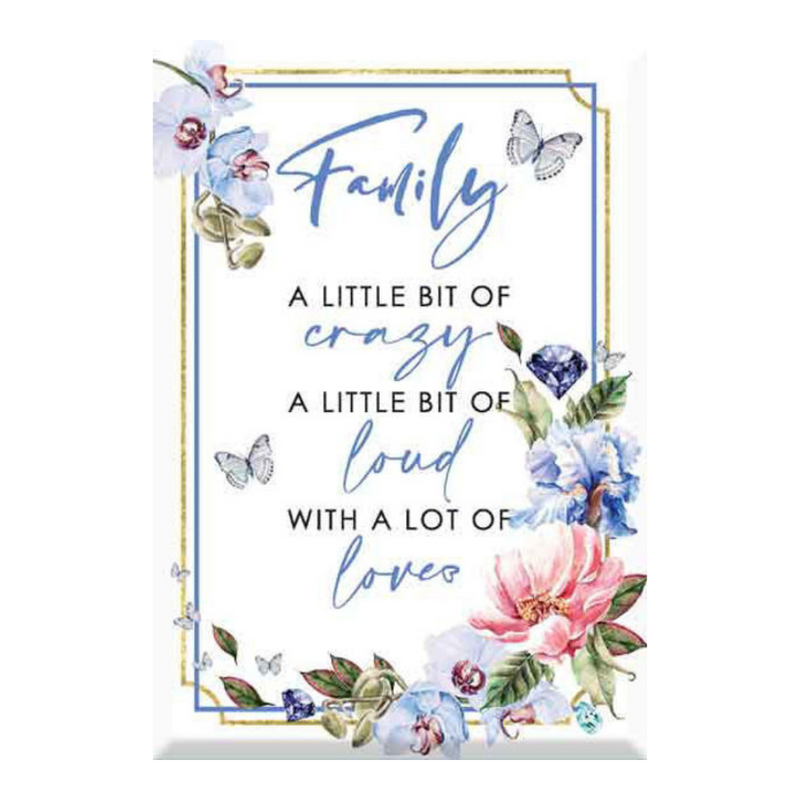 Glass Plaque Family 13x9cm sentimental keepsake glass décor plaque