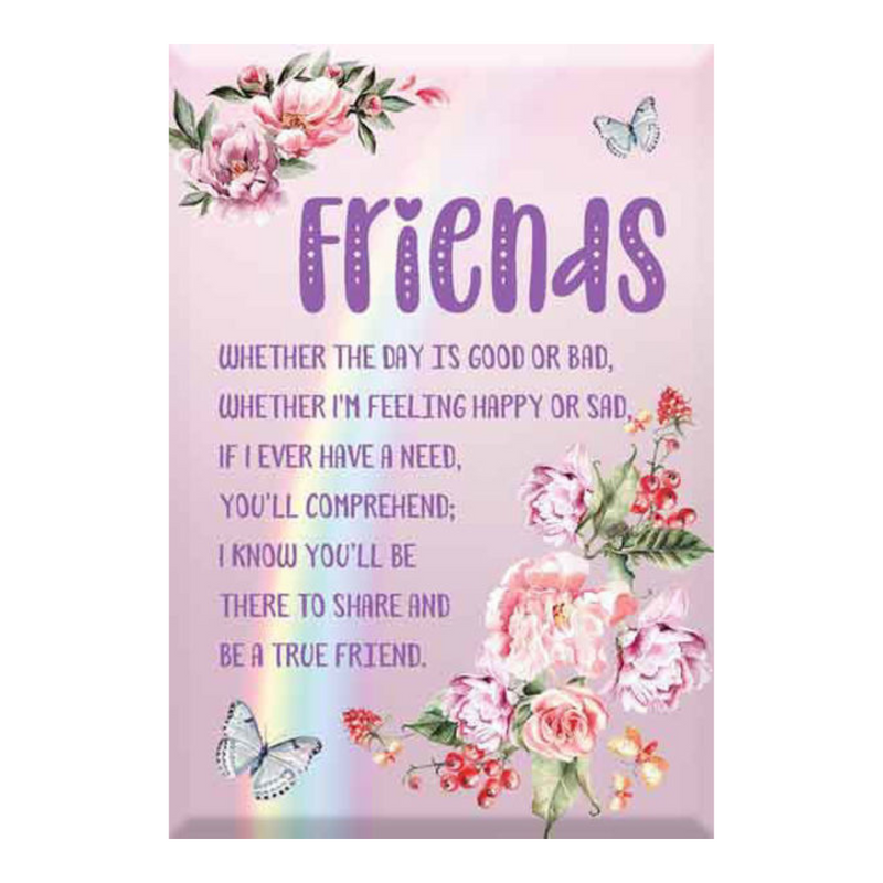 Glass Plaque Friends 13x9cm friendship keepsake glass décor plaque