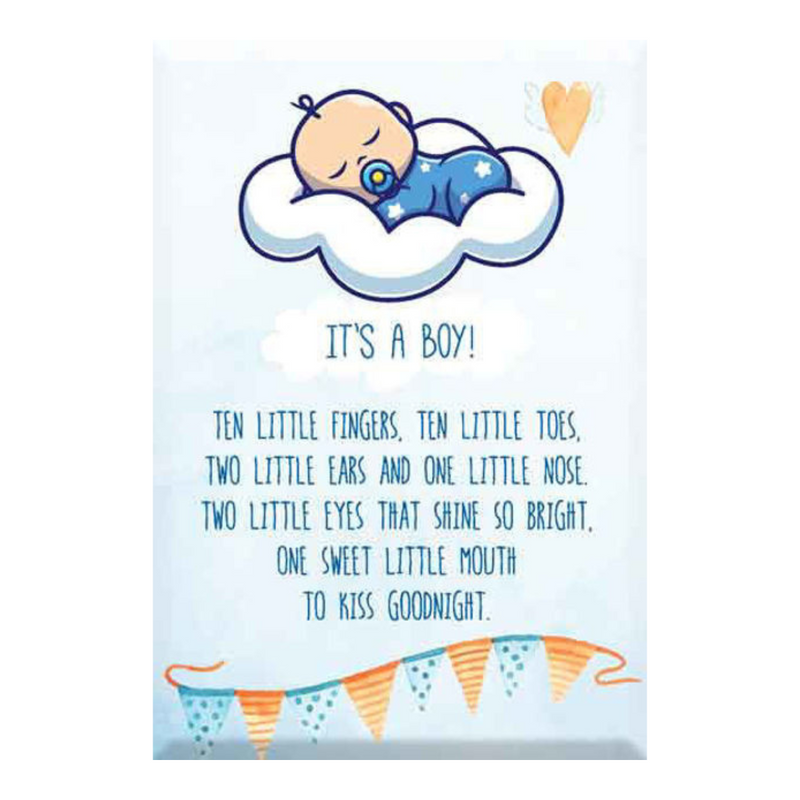 Glass Plaque It’s A Boy 13x9cm baby announcement keepsake nursery décor