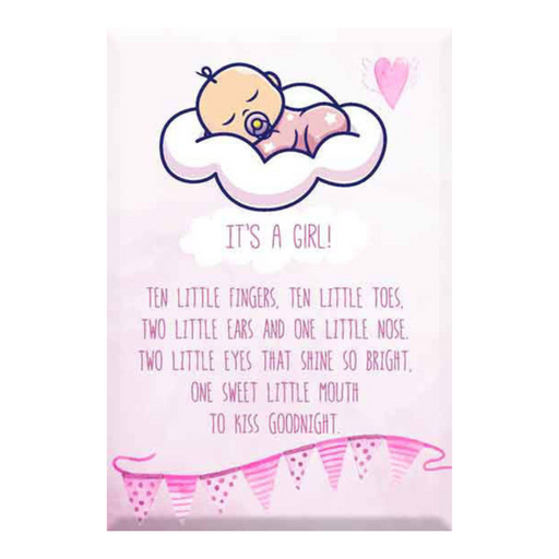 Glass Plaque It’s A Girl 13x9cm baby announcement keepsake nursery décor