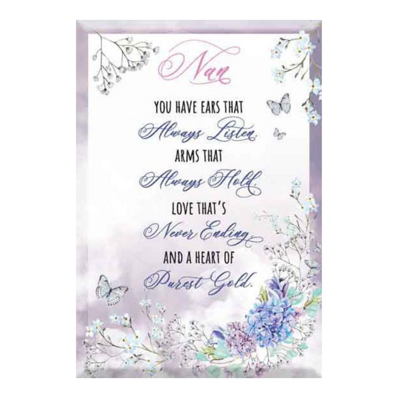 Glass Plaque Nan 13x9cm sentimental keepsake gift for grandmother