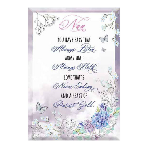 Glass Plaque Nan 13x9cm sentimental keepsake gift for grandmother