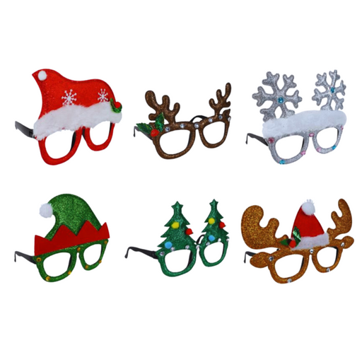 Ronis Glasses Christmas Glitter Assorted