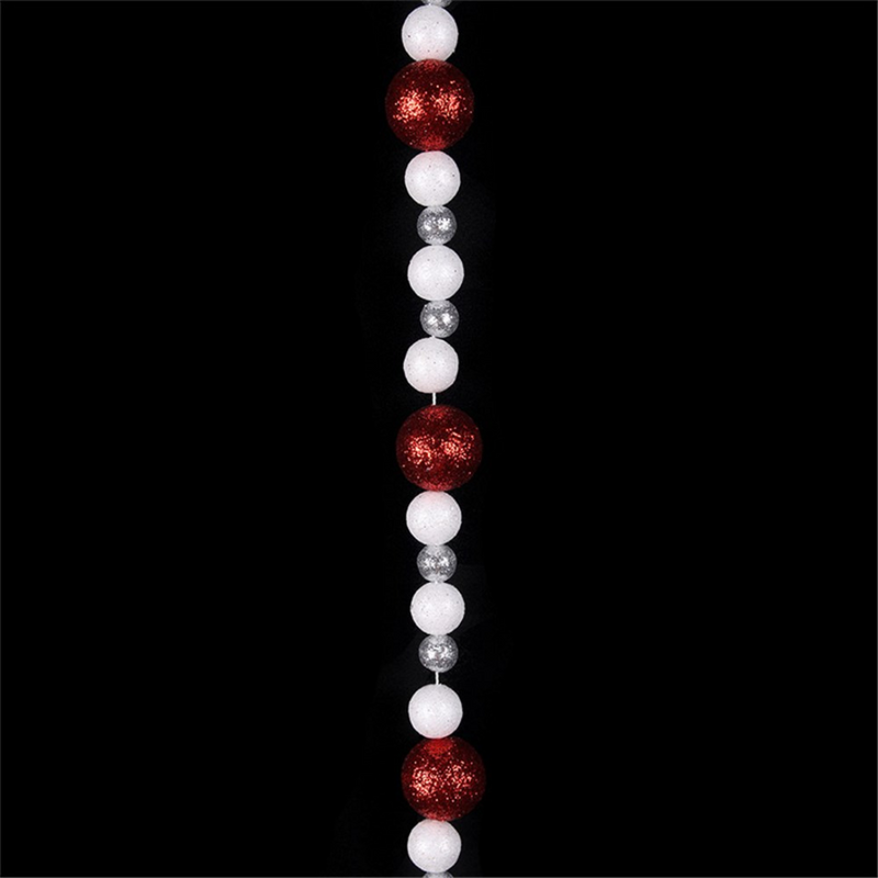 Ronis Glitter Garland 120cm Red & White