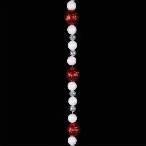 Ronis Glitter Garland 120cm Red & White