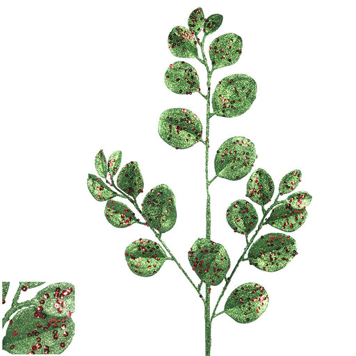 Ronis Glitter Leaf Stem 70cm Green