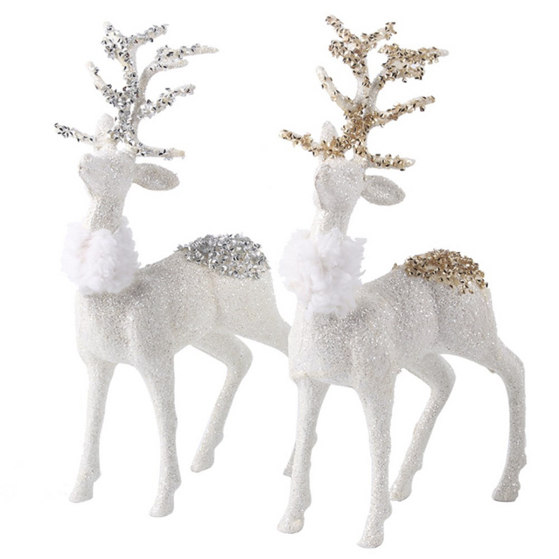 Ronis Glitter Reindeer 14x5x28cm 2 Asstd