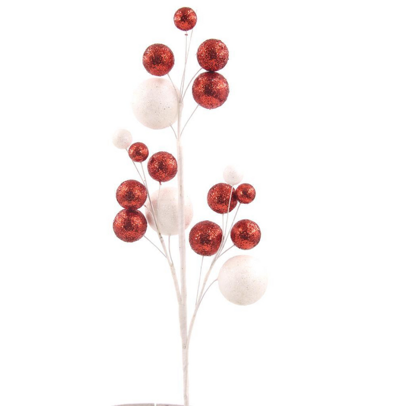 Ronis Glitter Ball Pick 48cm Red and White