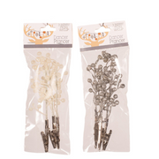 Ronis Glitter Berries with Clips 15cm 3pk Assorted