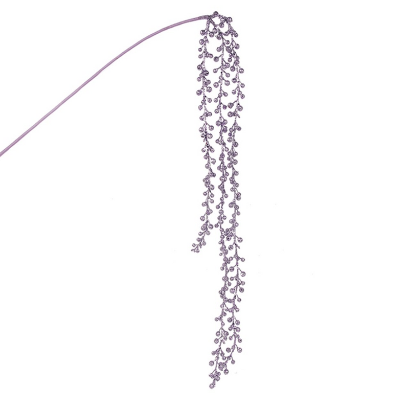 Glitter Berry Drop 118cm in lavender with cascading sparkling berries for festive décor