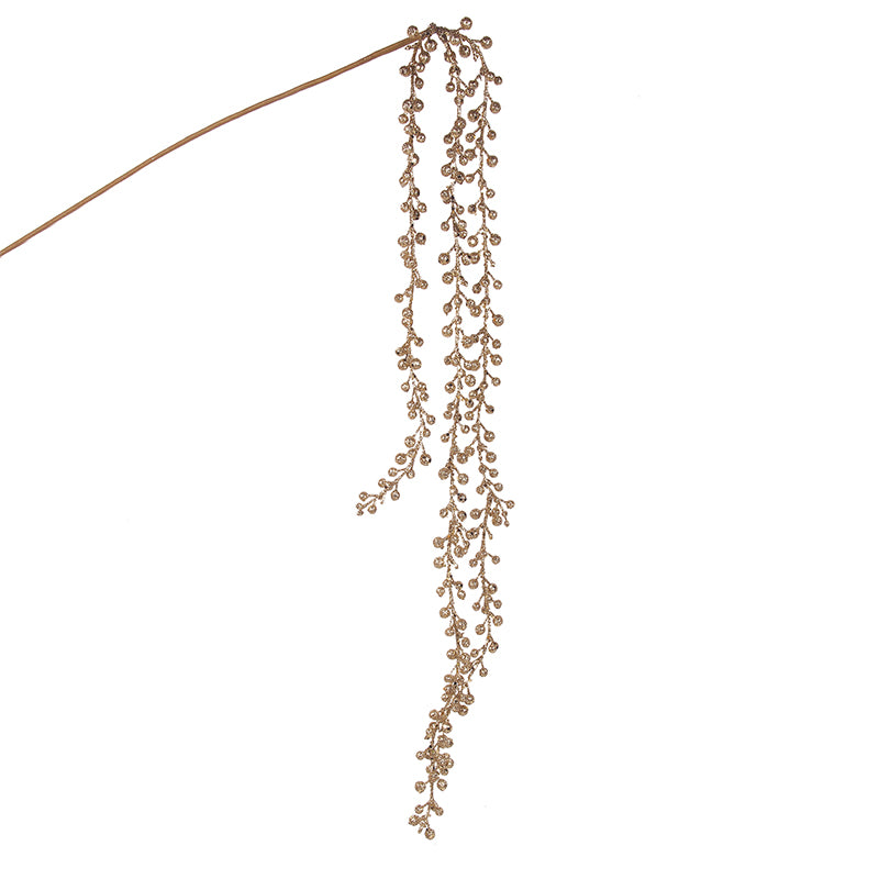 Glitter Berry Drop Pick 68cm Gold Christmas Decoration