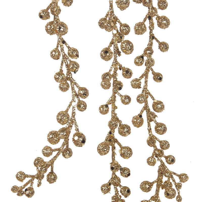 Glitter Berry Drop Pick 68cm Gold Christmas Decoration