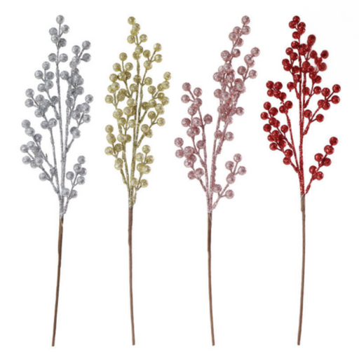 Ronis Glitter Berry Spray 55cm Assorted