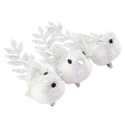 Glitter Bird with Clip 15cm 3pk Assorted – festive glitter bird decorations with clips for trees, wreaths, and garlands