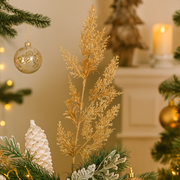 Champagne Glitter Bunch – 71cm artificial Christmas stem decoration