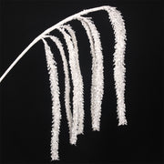 White glitter drop pick 28cm decorative stem for Christmas trees, wreaths, and festive arrangements