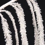 White glitter drop pick 28cm decorative stem for Christmas trees, wreaths, and festive arrangements