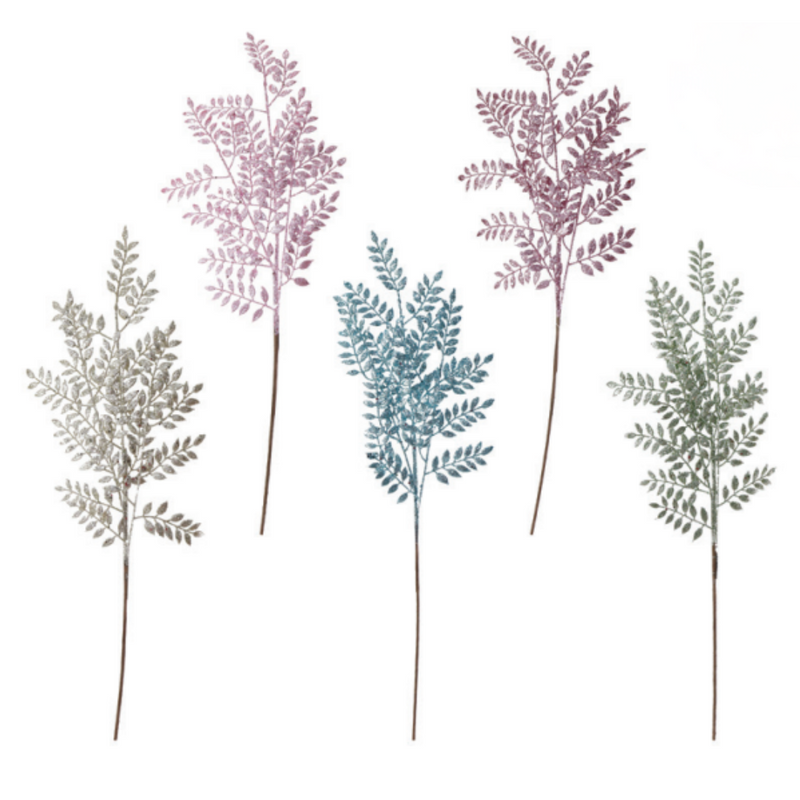 Ronis Glitter Leaf Spray 80cm Assorted