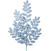 Glitter Leaf Stem 55cm in pale blue with shimmering finish for elegant Christmas décor – thumbnail