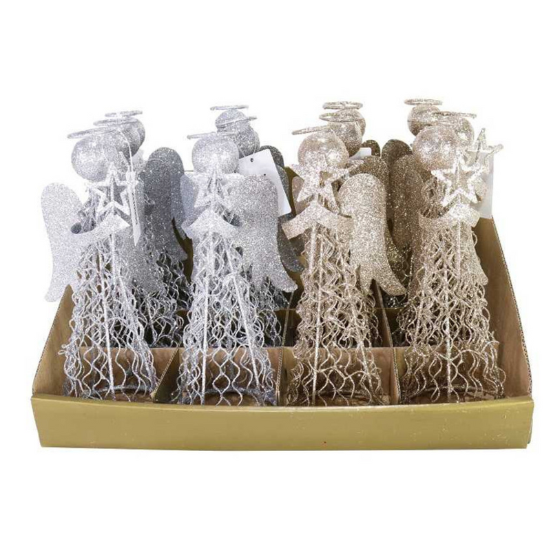 Ronis Glitter Metal Angel 20cm Assorted