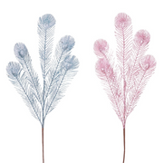 Ronis Glitter Peacock Stem 90cm Assorted