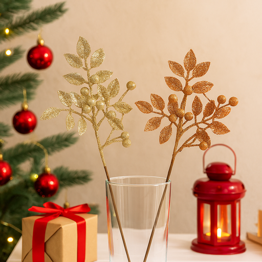 Assorted 24cm glitter picks in various colors for Christmas tree and holiday décor