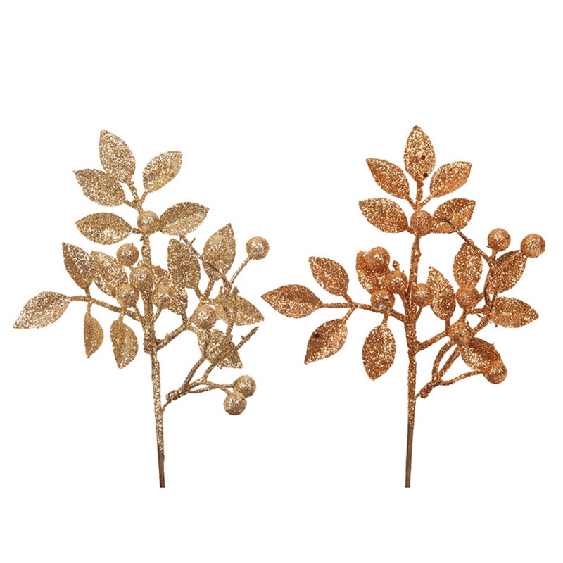 Assorted 24cm glitter picks in various colors for Christmas tree and holiday décor