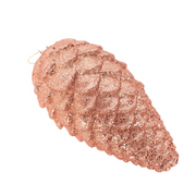 Copper glitter pinecone polyfoam hanging ornament 23cm Christmas decoration – thumbnail