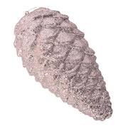 Silver glitter pinecone hanging ornament, 23cm polyfoam Christmas decoration – thumbnail