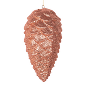 Copper glitter pinecone polyfoam hanging ornament 28cm oversized Christmas decoration – thumbnail