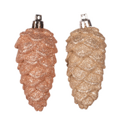 Glitter Pinecones 9cm 3pk Rose Gold Champagne Assorted_p1