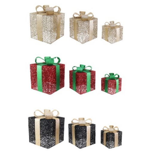 Ronis Glitter Presents 3pc Set Assorted
