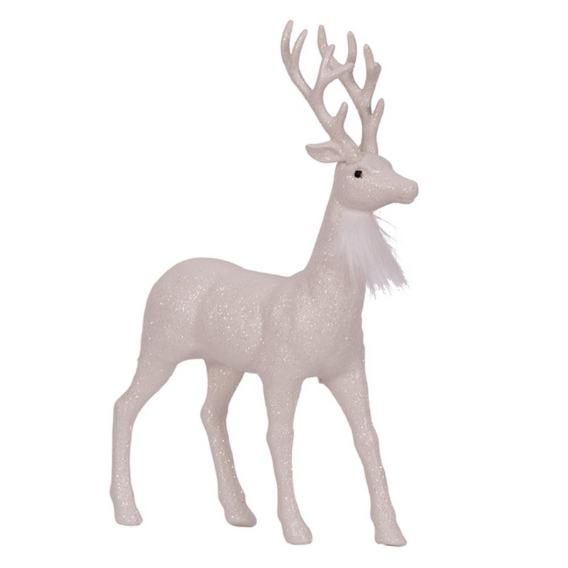Ronis Glitter Reindeer 23x34x6cm White
