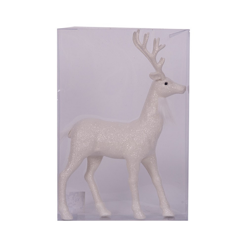 Ronis Glitter Reindeer 23x34x6cm White