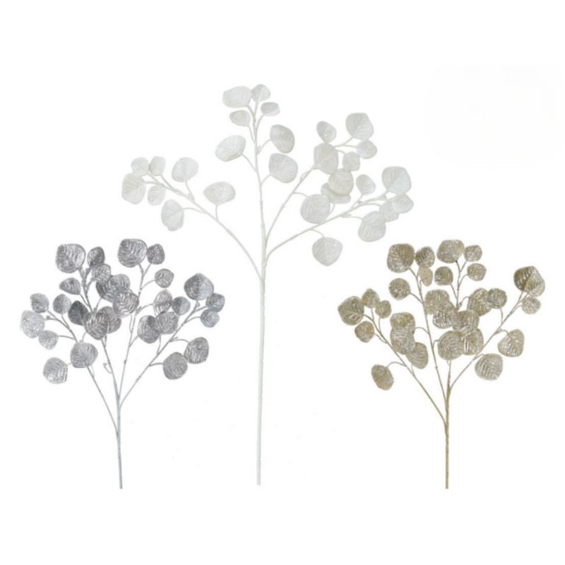 Ronis Glitter Silver Dollar Spray 70cm Assorted