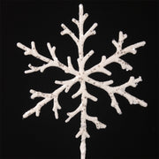 Glitter snowflake 50cm stem in white – festive Christmas decorative pick