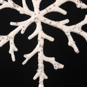 Glitter snowflake 50cm stem in white – festive Christmas decorative pick