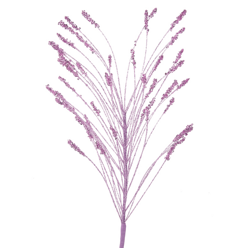 Lavender Glitter Spray 60cm Christmas Floral Decoration