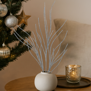 Pale Blue Glitter Spray Stem 89cm Christmas Decoration – thumbnail
