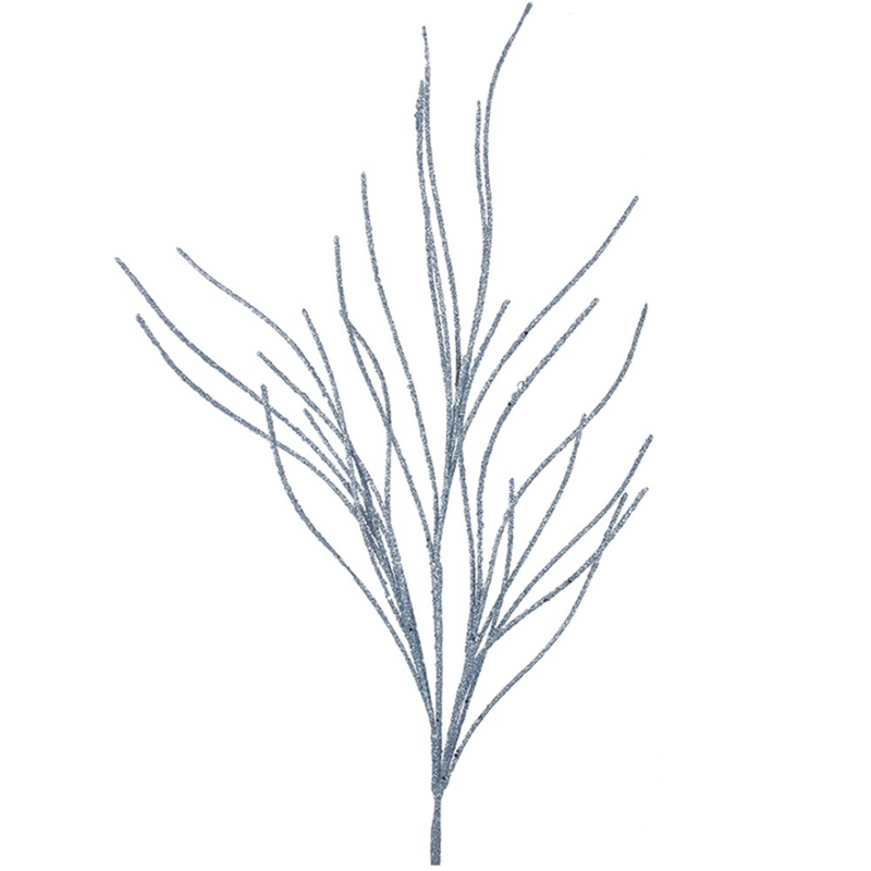 Pale Blue Glitter Spray Stem 89cm Christmas Decoration