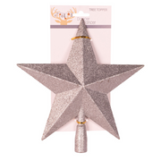 Silver glitter star tree topper 29cm Christmas decoration