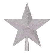 Silver glitter star tree topper 29cm Christmas decoration