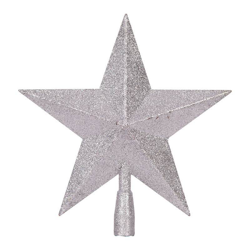 Silver glitter star tree topper 29cm Christmas decoration