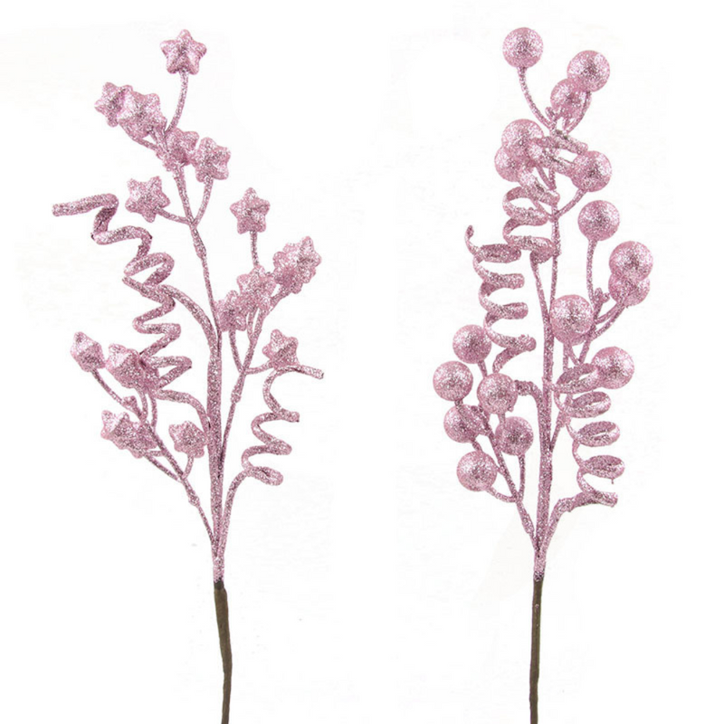 Ronis Glitter Stem 55cm Pale Pink Assorted