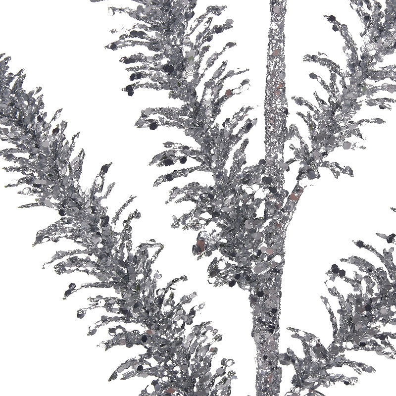 Silver Glitter Stem 76cm decorative Christmas floral pick